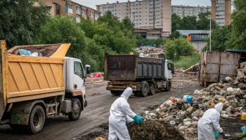 В Апшеронске продолжают ликвидировать стихийные свалки