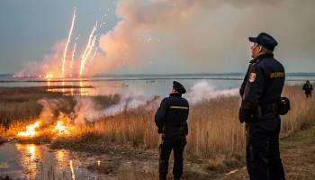 Полиция Анапы проверяет запуск фейерверков во время пожара в плавнях
