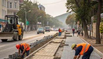 В Геленджике продолжается масштабный ремонт городских улиц и тротуаров