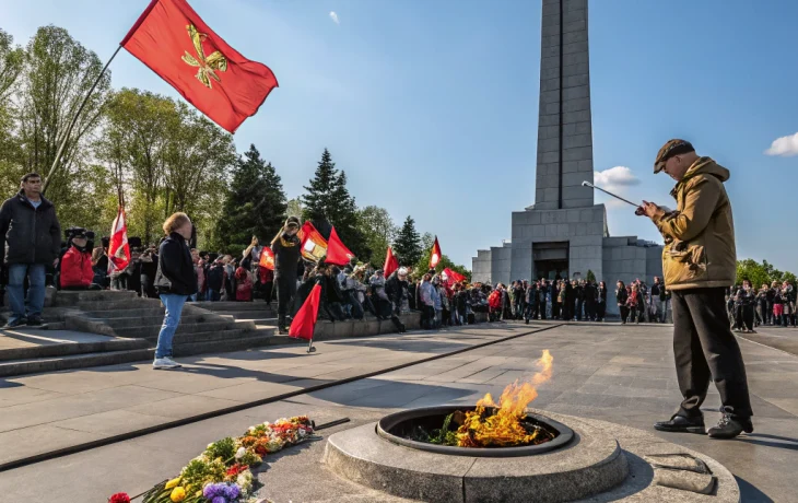 Митинг у Вечного огня в честь освобождения Апшеронского района