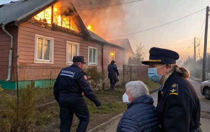 Полицейские в Отрадной помогли жильцам при утреннем пожаре в жилом доме