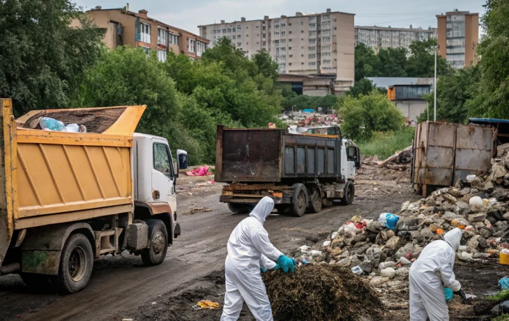 В Апшеронске продолжают ликвидировать стихийные свалки