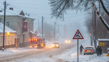 Экстренное предупреждение в Новотитаровской из-за ветра и мокрого снега