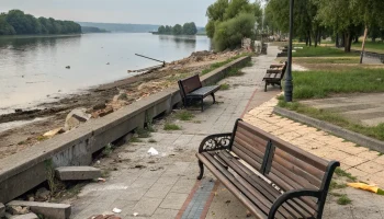 В Приморско-Ахтарске неизвестные сломали скамейки на набережной