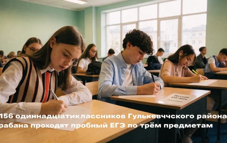 156 одиннадцатиклассников Гулькевичского района проходят пробный ЕГЭ по трём предметам