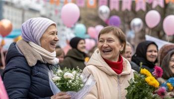 Жительниц Медведовской поздравили с Международным женским днём 8 Марта