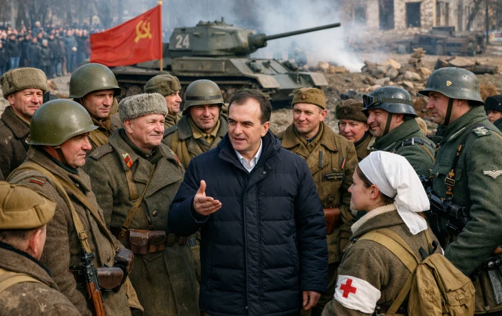 Кондратьев поздравил реконструкторов с 83-летием освобождения Краснодара