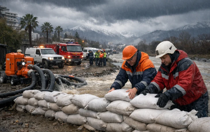 В Сочи и Сириусе объявили штормовое предупреждение из-за ливней и снегопадов