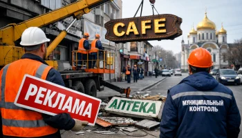 В Краснодаре демонтировали 39 незаконных вывесок