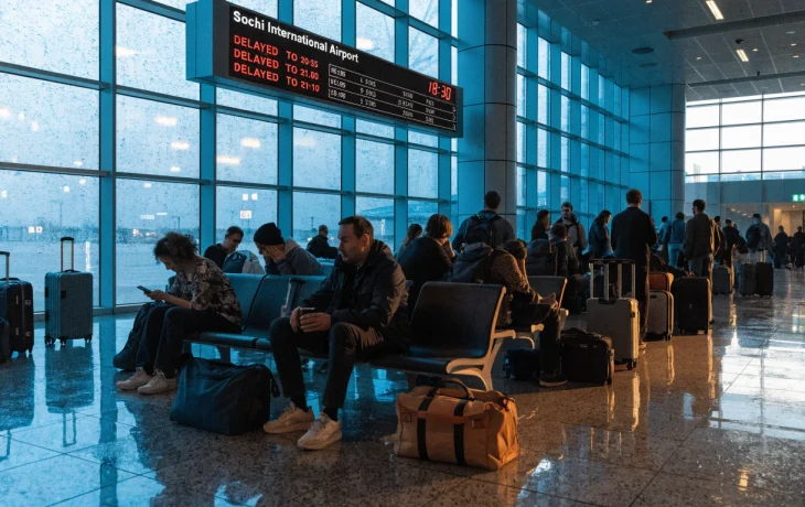Задержки 16 рейсов в аэропорту Сочи после снятия ограничений Задержки 16 рейсов в аэропорту Сочи после снятия ограничений
