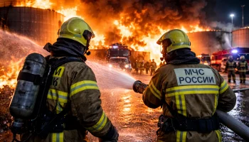 В Армавире потушили крупный пожар на нефтебазе после атаки дронов