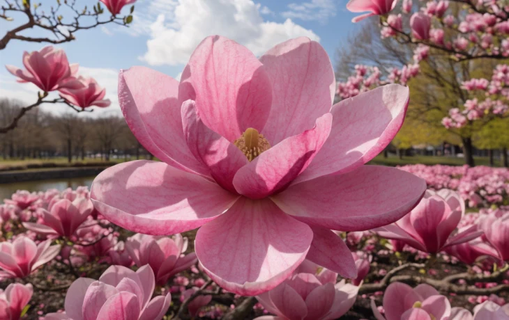 Магнолия расцвела в Геленджике и наполнила город ароматом весны