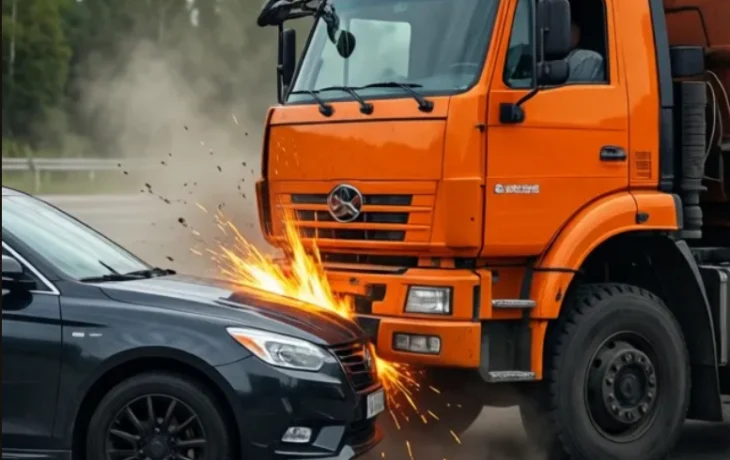 КамАЗ протаранил три машины в Армавире: двое в больнице