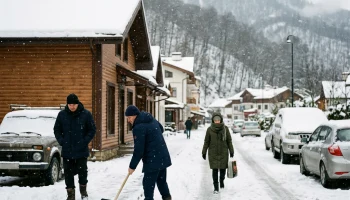 В горах Сочи продлили предупреждение из-за сильного снегопада
