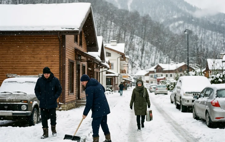 В горах Сочи продлили предупреждение из-за сильного снегопада