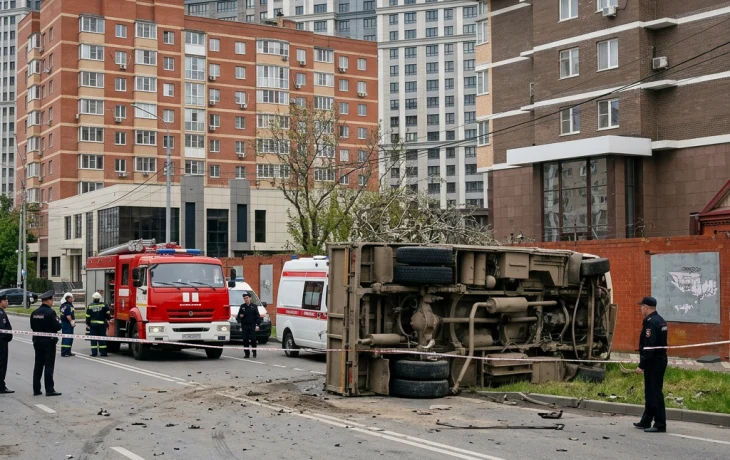 В Краснодаре установили причины опрокидывания автобуса на Северной