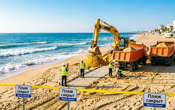 Закрытие пляжа Анапы из-за работ с песком