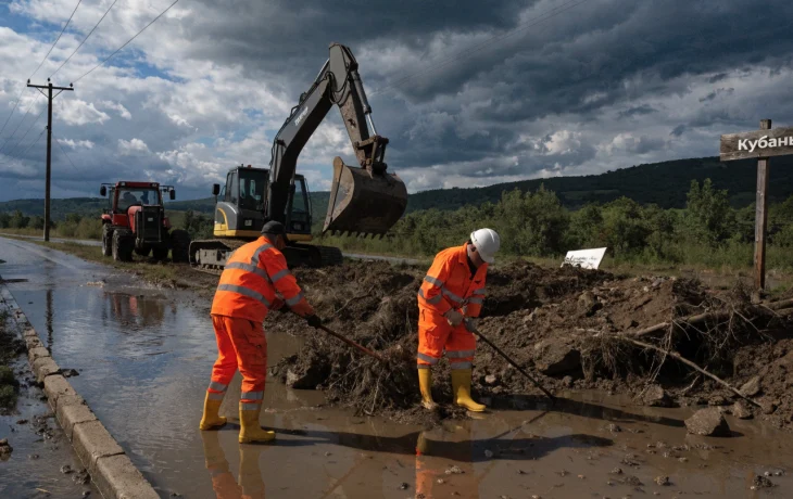 В Краснодаре устраняют последствия ночного ливня водооткачивающей техникой