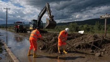 В Краснодаре устраняют последствия ночного ливня водооткачивающей техникой