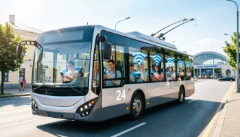 В Новороссийске на маршрут вышел первый троллейбус с бесплатным Wi‑Fi
