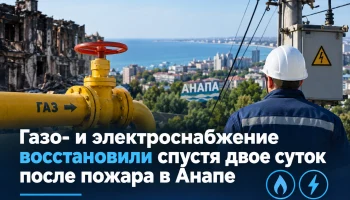 Газоснабжение и электроснабжение в Анапе восстановили спустя двое суток после пожара Газоснабжение и электроснабжение в Анапе восстановили спустя двое суток после пожара